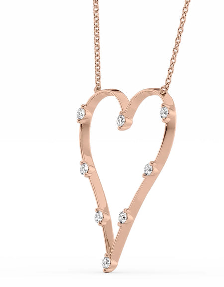 14k Rose Gold Distance Heart Pendant