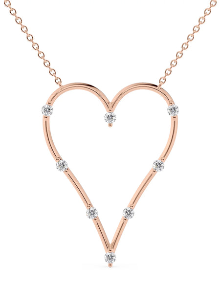 14k Rose Gold Distance Heart Pendant