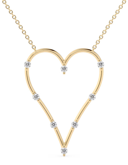 14k Yellow Gold Distance Heart Pendant