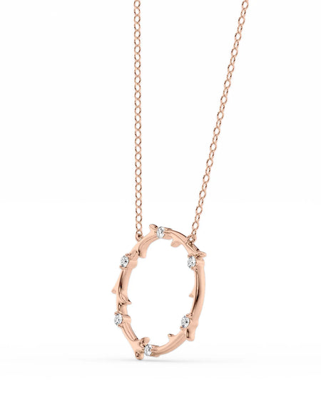 14k Rose Gold Round Twig Pendant