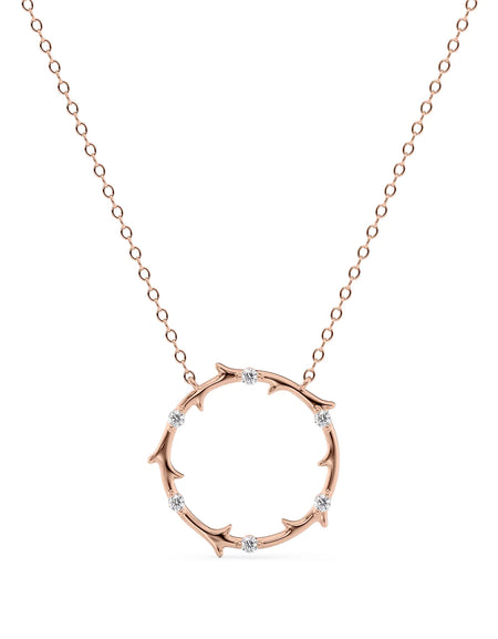 14k Rose Gold Round Twig Pendant