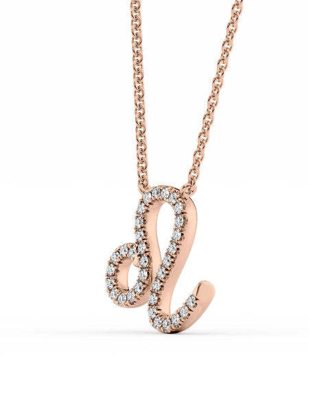 14k Rose Gold Leo Diamond Zodiac Pendant