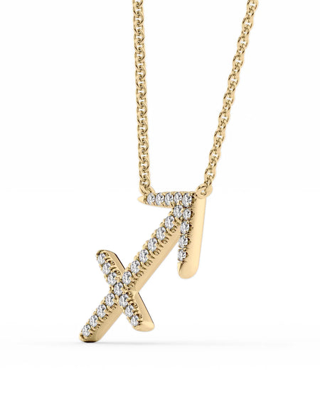 14k Yellow Gold Sagittarius Diamond Zodiac Pendant