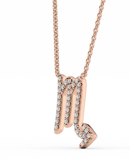 14k Rose Gold Scorpio Diamond Zodiac Pendant