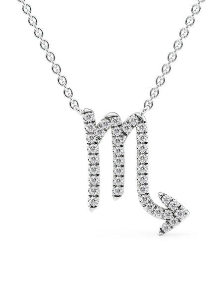 14k White Gold Scorpio Diamond Zodiac Pendant