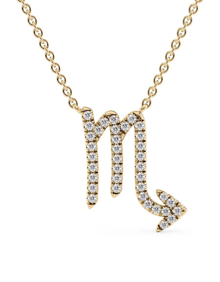 14k Yellow Gold Scorpio Diamond Zodiac Pendant