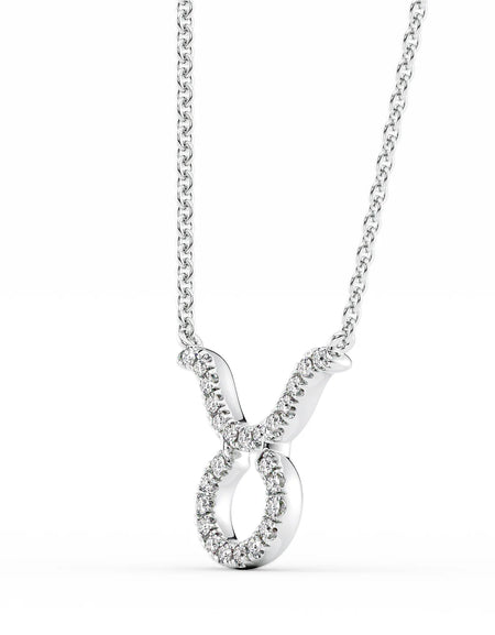 14k White Gold Taurus Diamond Zodiac Pendant