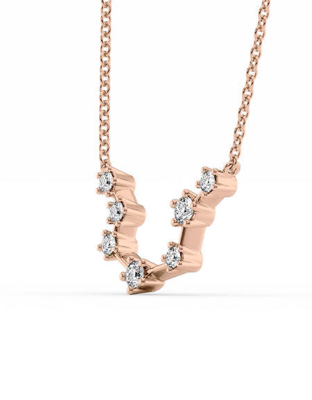 14k Rose Gold Aquarius Zodiac Constellation Pendant
