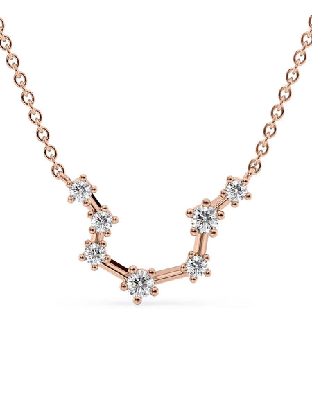 14k Rose Gold Aquarius Zodiac Constellation Pendant