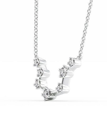 14k White Gold Aquarius Zodiac Constellation Pendant