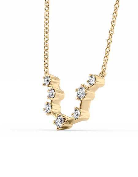 14k Yellow Gold Aquarius Zodiac Constellation Pendant