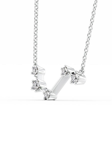 14k White Gold Aries Zodiac Constellation Pendant