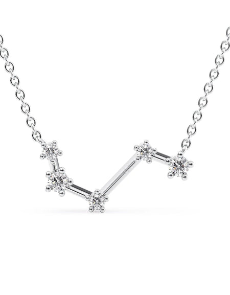 14k White Gold Aries Zodiac Constellation Pendant