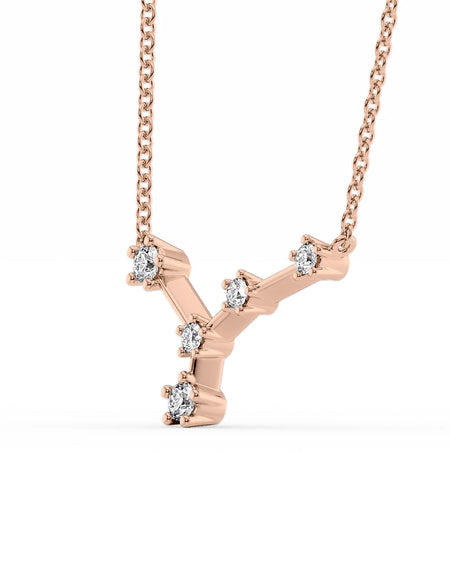14k Rose Gold Cancer Zodiac Constellation Pendant