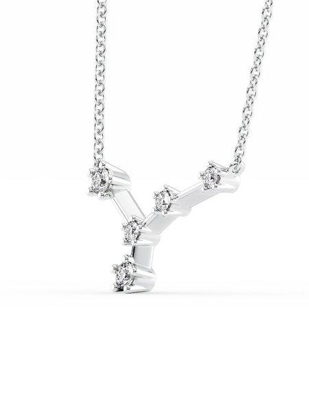 14k White Gold Cancer Zodiac Constellation Pendant