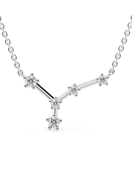 14k White Gold Cancer Zodiac Constellation Pendant