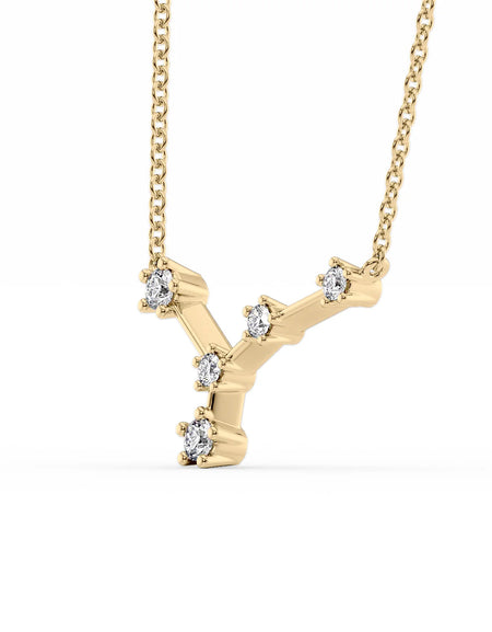 14k Yellow Gold Cancer Zodiac Constellation Pendant