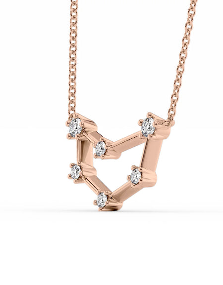 14k Rose Gold Capricorn Zodiac Constellation Pendant