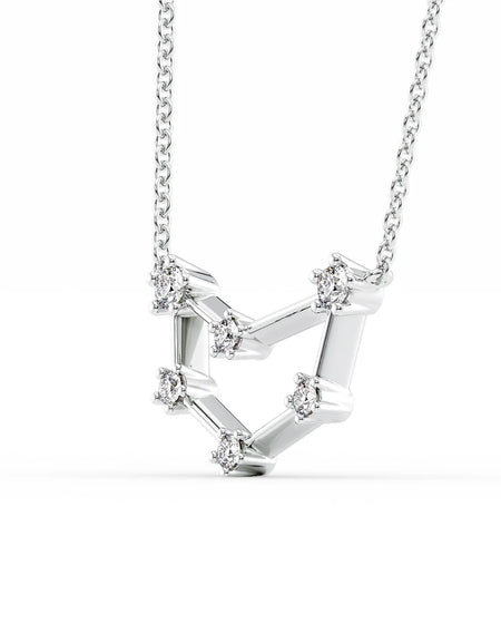 14k White Gold Capricorn Zodiac Constellation Pendant