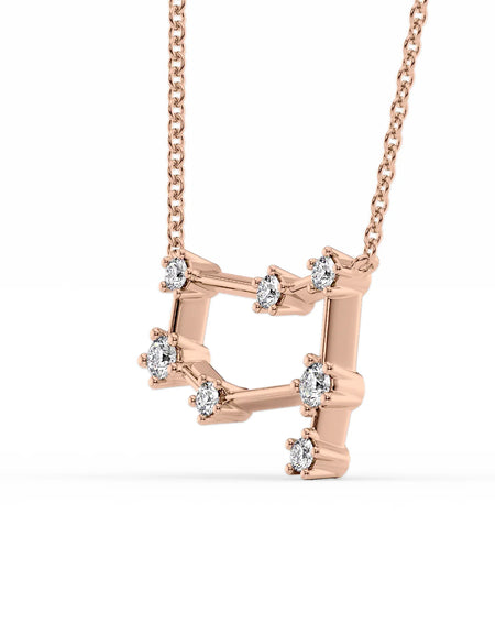 14k Rose Gold Gemini Zodiac Constellation Pendant