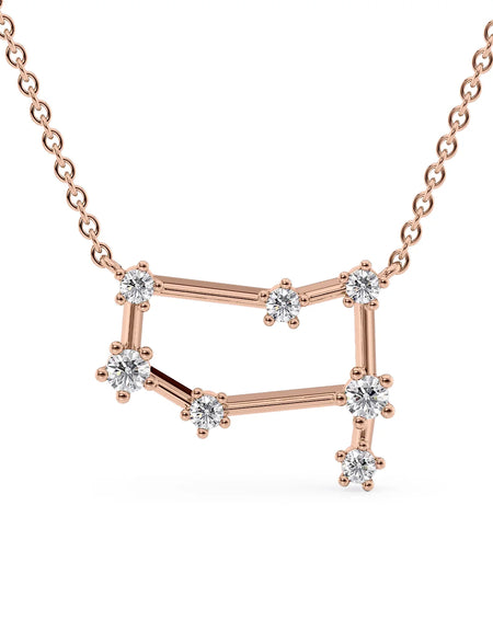 14k Rose Gold Gemini Zodiac Constellation Pendant