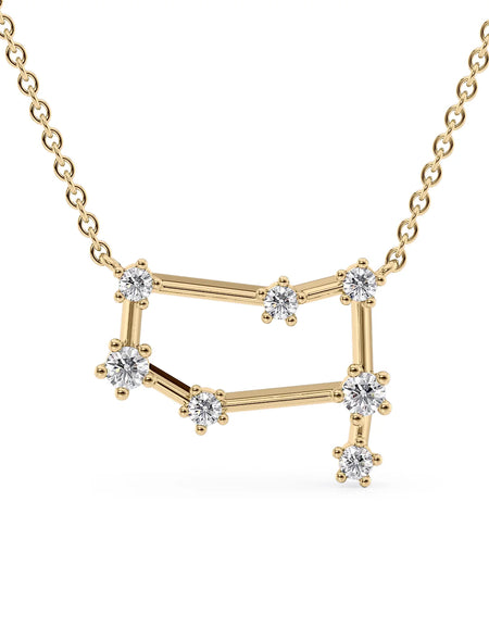 14k Yellow Gold Gemini Zodiac Constellation Pendant
