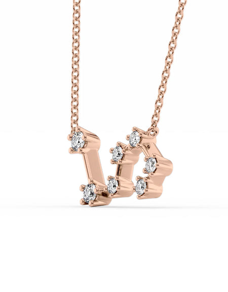 14k Rose Gold Leo Zodiac Constellation Pendant