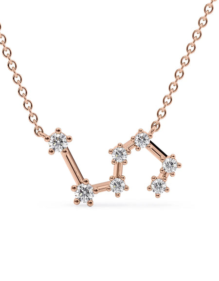 14k Rose Gold Leo Zodiac Constellation Pendant