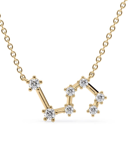14k Yellow Gold Leo Zodiac Constellation Pendant
