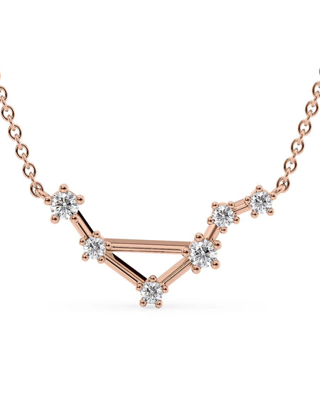 14k Rose Gold Libra Zodiac Constellation Pendant