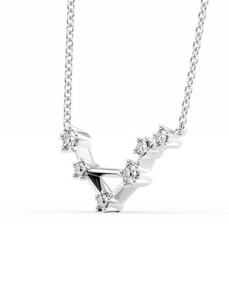 14k White Gold Libra Zodiac Constellation Pendant