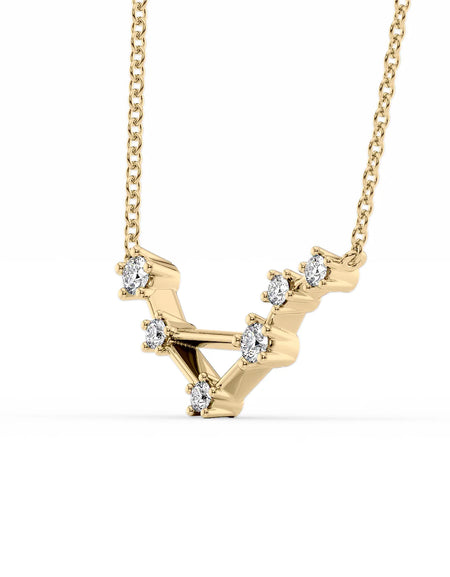 14k Yellow Gold Libra Zodiac Constellation Pendant