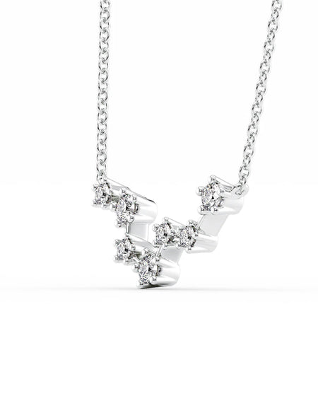 14k White Gold Pisces Zodiac Constellation Pendant