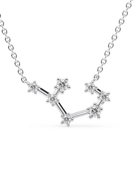 14k White Gold Sagittarius Zodiac Constellation Pendant