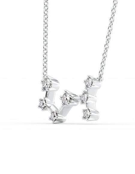 14k White Gold Scorpio Zodiac Constellation Pendant