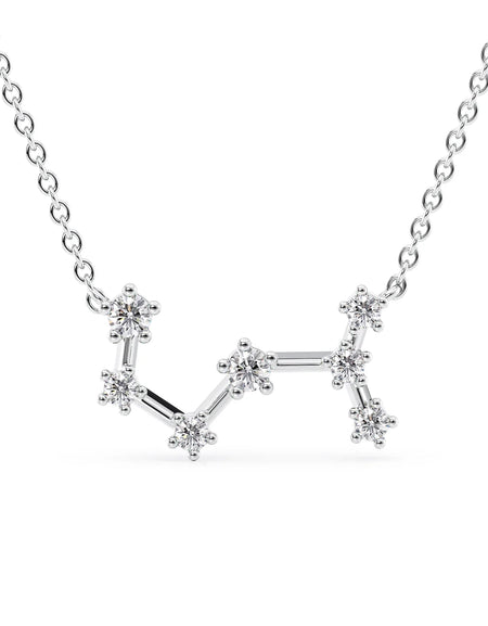 14k White Gold Scorpio Zodiac Constellation Pendant