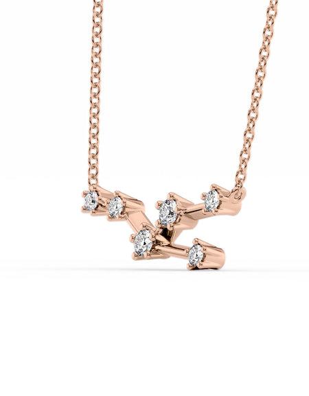 14k Rose Gold Taurus Zodiac Constellation Pendant
