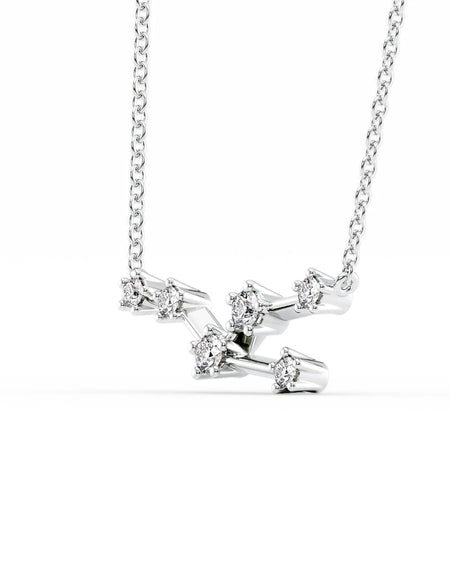 14k White Gold Taurus Zodiac Constellation Pendant