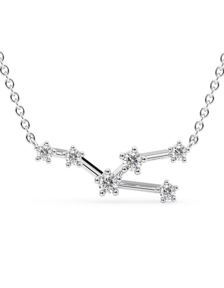 14k White Gold Taurus Zodiac Constellation Pendant
