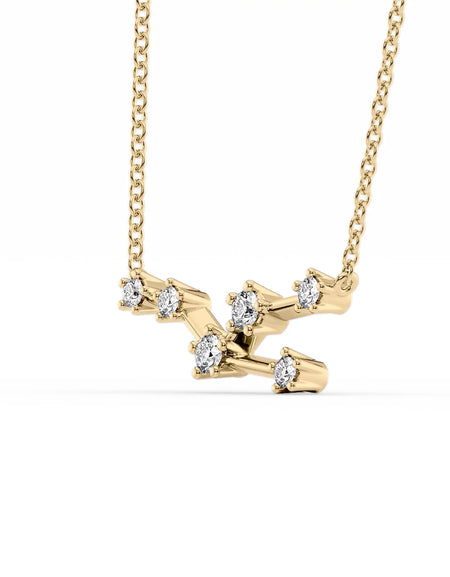 14k Yellow Gold Taurus Zodiac Constellation Pendant