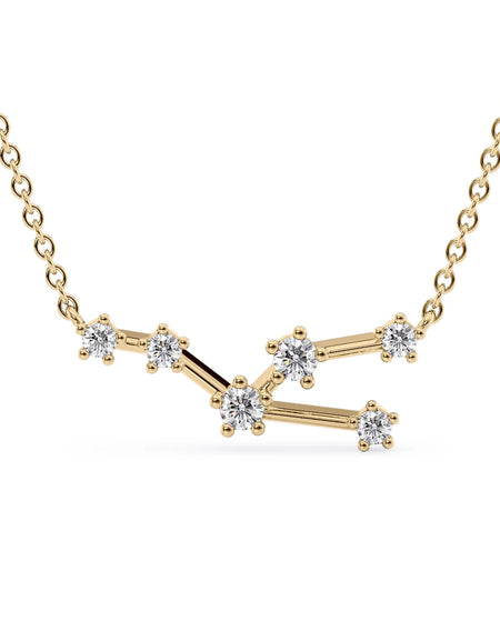 14k Yellow Gold Taurus Zodiac Constellation Pendant