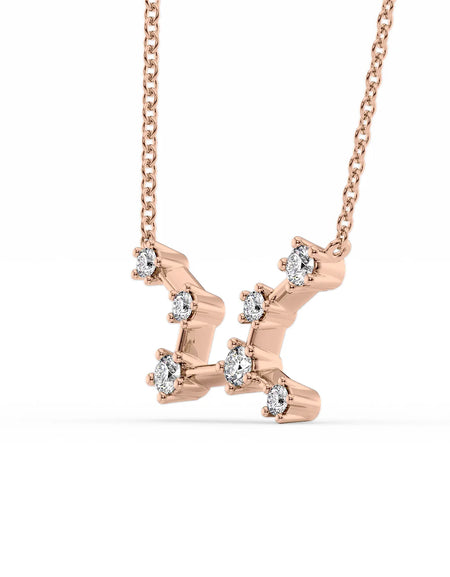 14k Rose Gold Virgo Zodiac Constellation Pendant