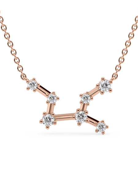 14k Rose Gold Virgo Zodiac Constellation Pendant