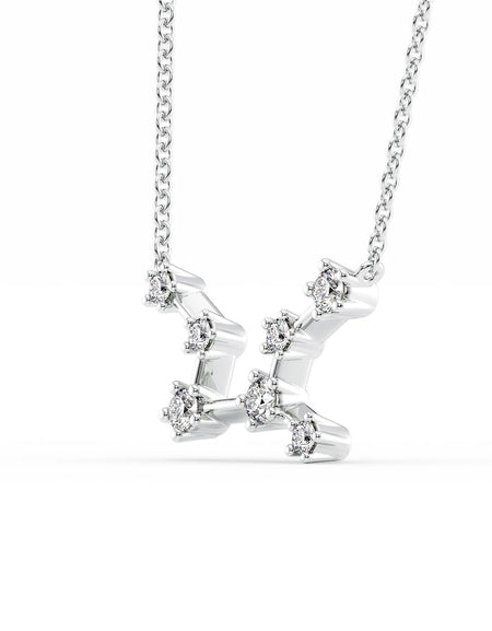 14k White Gold Virgo Zodiac Constellation Pendant