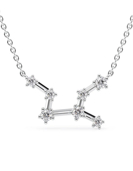 14k White Gold Virgo Zodiac Constellation Pendant