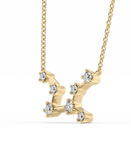 14k Yellow Gold Virgo Zodiac Constellation Pendant