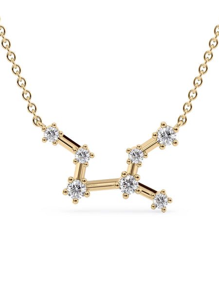 14k Yellow Gold Virgo Zodiac Constellation Pendant
