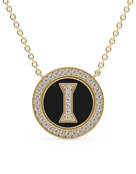 Initial Diamond Disk Pendant