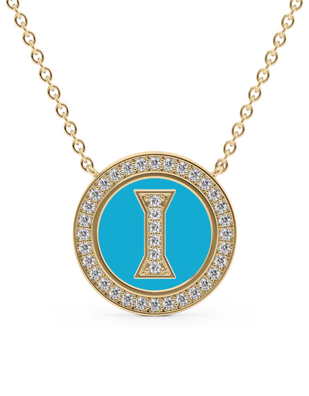 Initial Diamond Disk Pendant