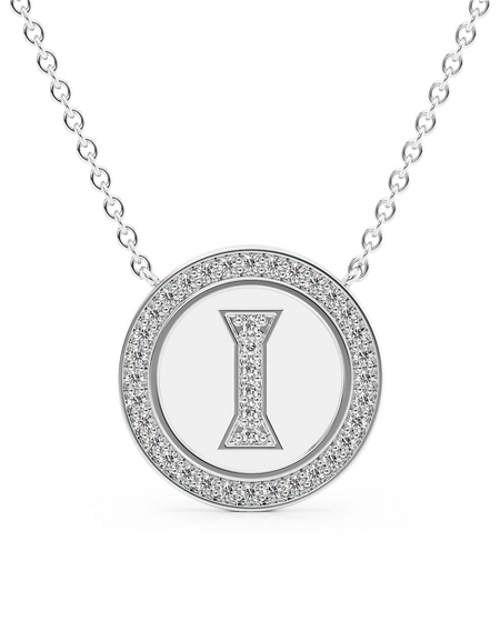 Initial Diamond Disk Pendant
